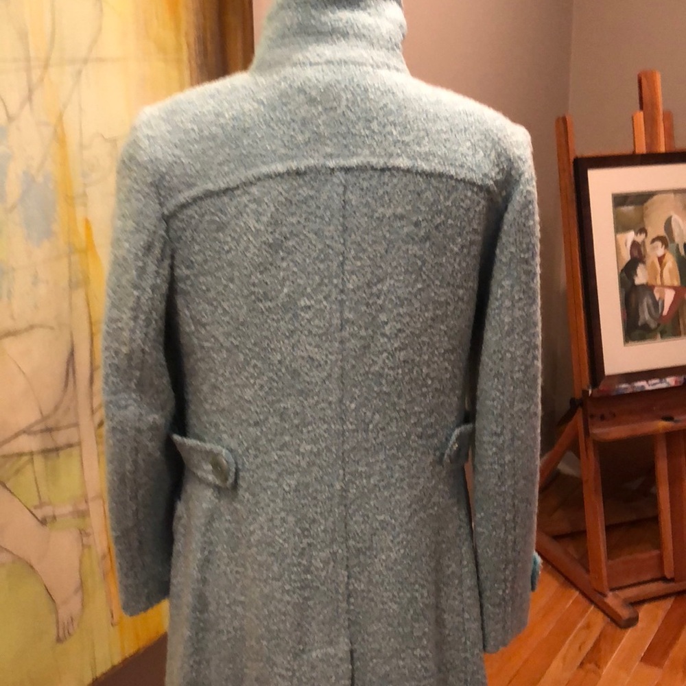 NWOT ETCETERA BLUE NUBBY QUARTER LENGTH COAT - Picture 7 of 8